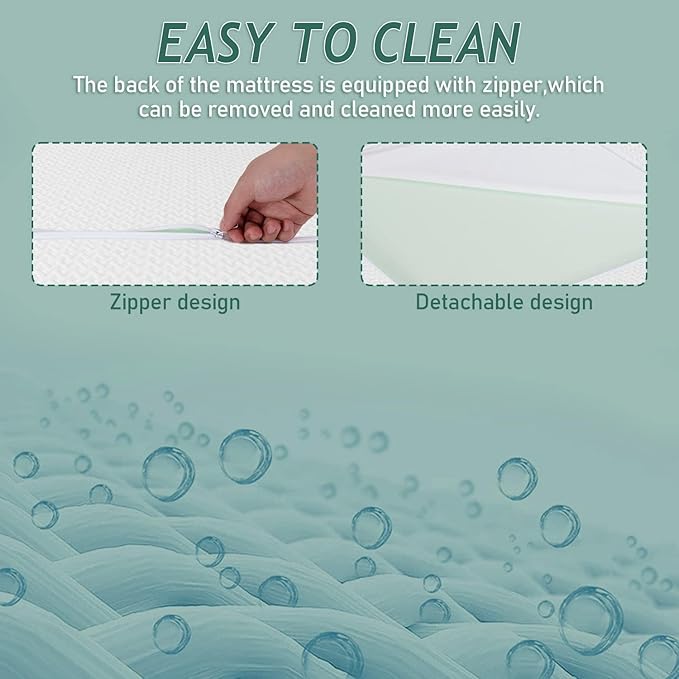 PayLessHere 10 Inch Twin XL Green Tea Memory Foam Mattress Cooling Gel Infused Mattress,Medium Firm Mattresses Fiberglass Free/CertiPUR-US Certified/Bed-in-a-Box/Pressure Relieving Twin XL Size,White