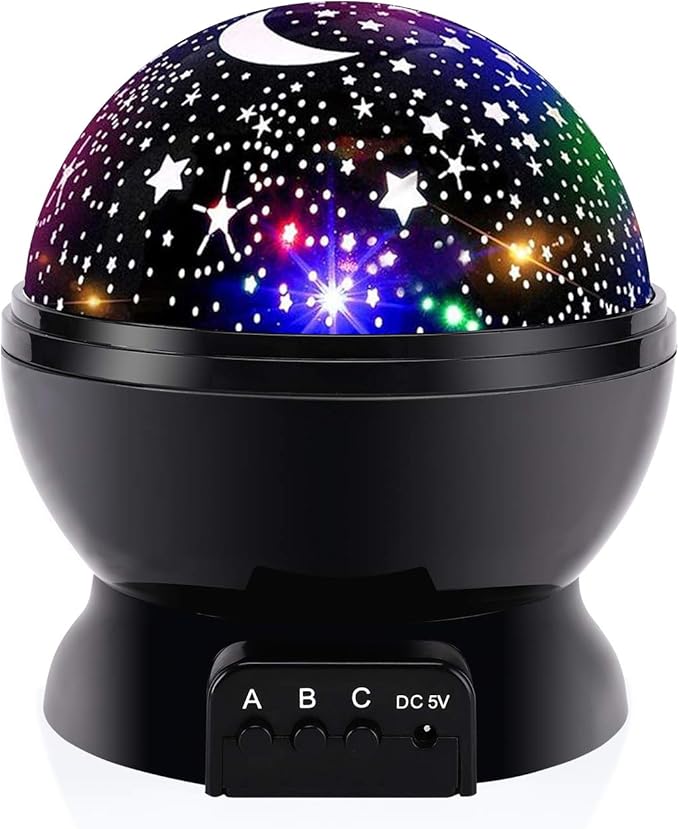 Night Light for Kids, Kids Night Light Nebula 360 Degree Rotation - 4 LED Bulbs 12 Light Color Star Projector Changing with USB Cable, Romantic Gifts for Men Women Children