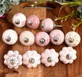 Dresser Knobs for Cabinets and Drawers - Assorted Multicolor Ceramic Pull Handle for Kitchen Cupboard Wardrobe Decorative Furniture Hardware - Pack of 25