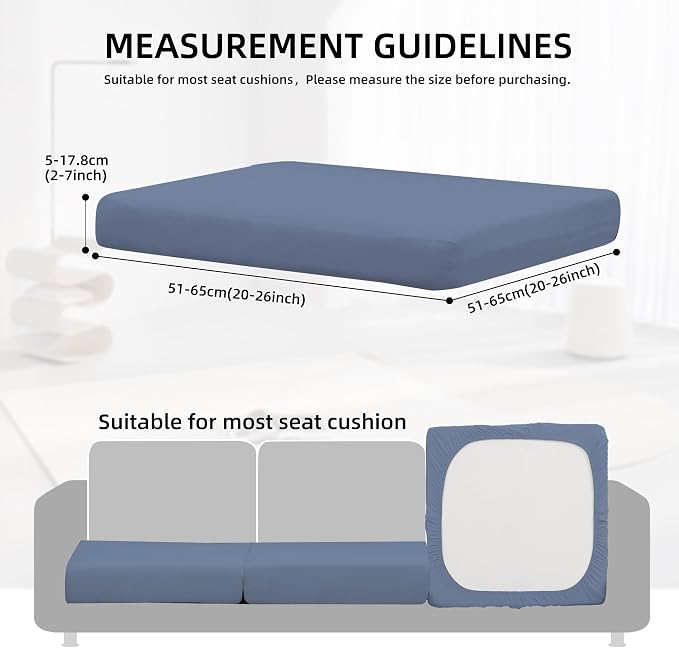 8Pcs Outdoor Cushion Covers, Elastic Patio Cushion Covers | Washable, - Image 2