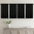 MIULEE 4 Panel Set Short Bedroom Blackout Curtains 54 Inch Long Black | Thermal by MIULEE