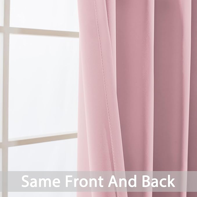 Yakamok Pink Room Darkening Curtains 84 inch Sliding Door Drapes | 1 Extra-wide - Image 4