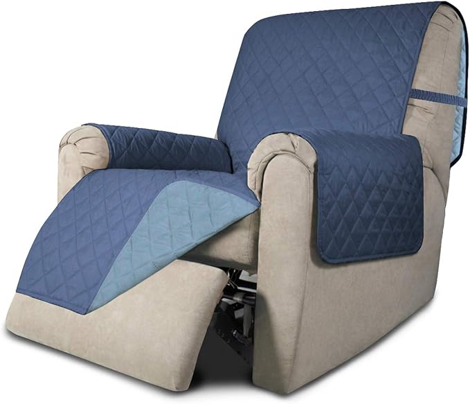 Easy-Going Reversible Couch Cover, Recliner 19 in, Dark Blue/Light Blue | by Easy-Going