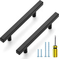 Ravinte Black Cabinet Handles 15 Pack 4 inch Matte Black Square Cabinet Pulls Kitchen Hardware 6-3/8 Inch Overall Length Kitchen Drawer Pulls