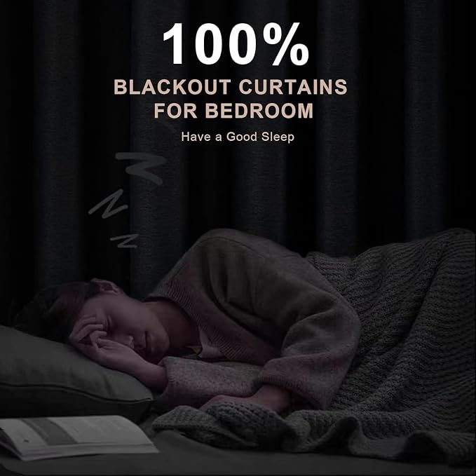 INOVADAY 100% Blackout Linen Curtains - Image 2