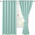 Room Darkening Curtains for Bedroom, 70 x 63 Inches, 2 Panels, Aqua | Thermal by Hiasan
