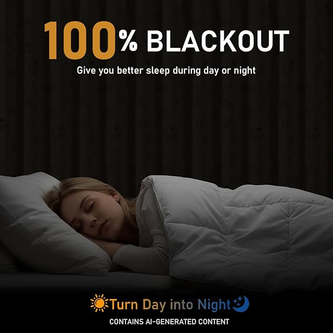 Boho Floral 100% Blackout Curtains 90 Inch 2 Panels Linen Texture | Farmhouse - Image 3