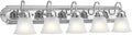 Kichler 36" Bathroom Vanity Light with Satin Etched Glass, 5-Light Traditional Design in Tannery Bronze, (36"x8"x8"), 5339CHS