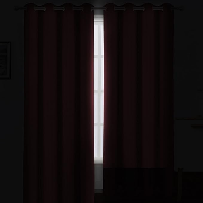 Burgundy Red Thermal Blackout Curtains/52 x 84 Inch/Set of 2 Panels Room - Image 3