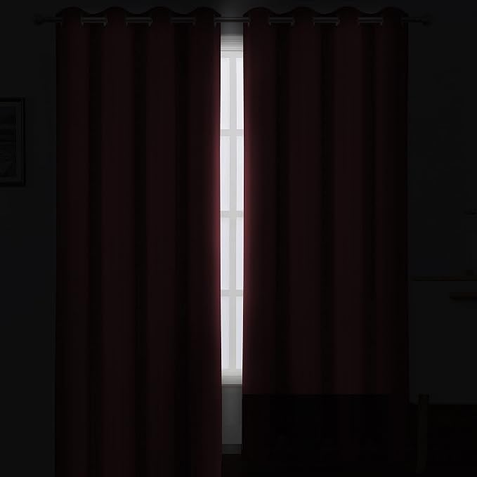 Burgundy Red Thermal Blackout Curtains/42 x 95 Inch/Set of 2 Panels Room - Image 3