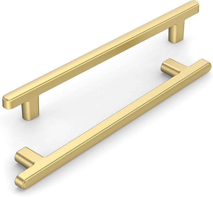 10 Pack 6.3 Inch(160mm) Kitchen Cabinet Handles Brushed Gold Cabinet Pulls Kitchen Cabinet Hardware Drawer Pulls for Cupboard Wardrobe