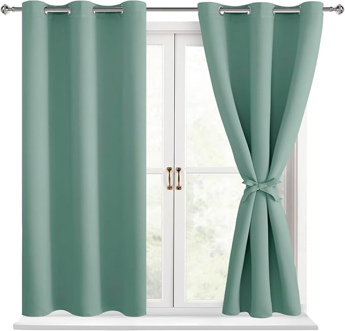 Blackout Curtains for Bedroom, Sage Green, 42 x 54 Inch, 2 Panels | Thermal - Image 8