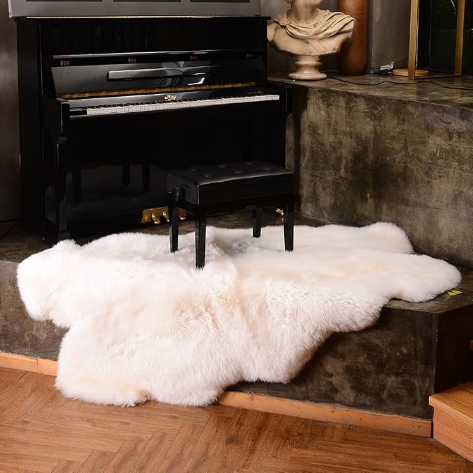 LLB Genuine Sheepskin Area Rug Wool Rug Fur Carpet Fluffy Shaggy Fur Rug - Image 3