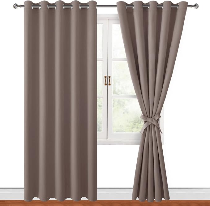 Blackout Curtains for Bedroom, 60 x 84 Inches Long, 2 Panels | Thermal by Hiasan