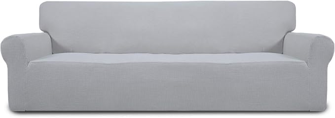 Easy-Going Stretch 4 Seater Oversized Sofa Couch Cover Silver Gray | 1-Piece by Easy-Going
