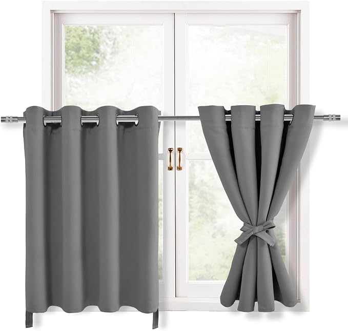 RV Blackout Curtains for Bedroom, 52 x 36 Inches Long, Light Grey | Thermal by Hiasan