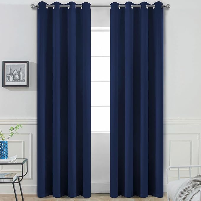 Yakamok Room Darkening Curtains 52x90 inch Length Navy Blue-Living Room | 2 by Yakamok