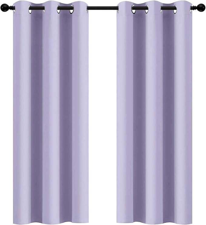 Yakamok Room Darkening Curtains 42x72 inch Length Lilac-Living Room | 2 panels by Yakamok