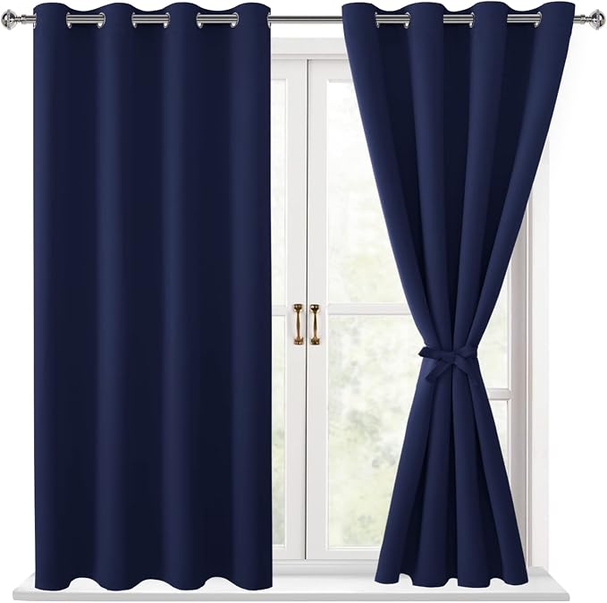 Blackout Curtains for Bedroom, 52 x 54 Inch, 2 Panels | Thermal Insulated & by Hiasan