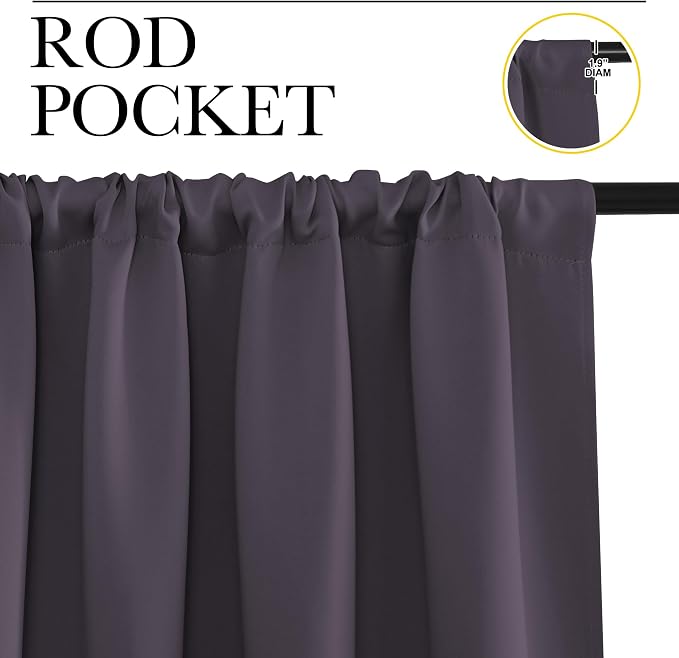 NICETOWN Blackout Curtains for Living Curtains, 1 Pair, 34-inch W x 84-inch L - Image 2