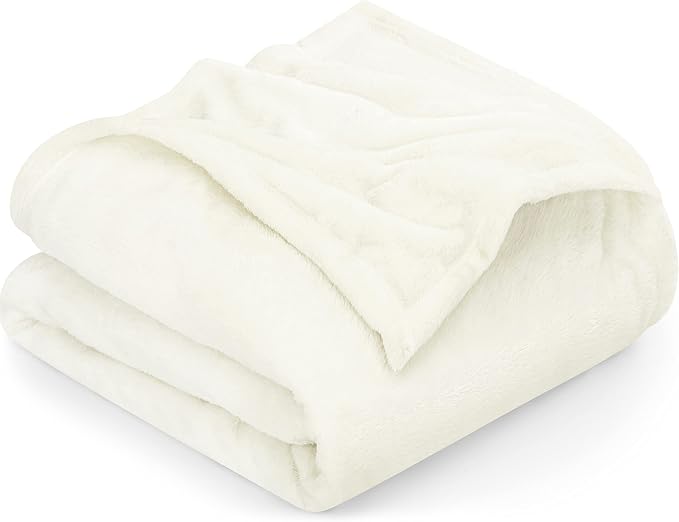Utopia Bedding Fleece Bed Blanket California King Size Ivory | Microfiber Plush by UTOPIABEDDING