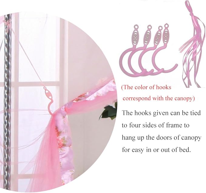 Canopy Bed Curtains Full - 4 Corner Canopy for Beds, Bed Canopy for Girls Adult, Bedroom Decor (Full Size, White)