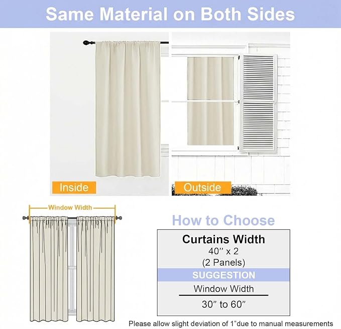Simplebrand Ava Light Beige Light Filtering Curtains - Image 9