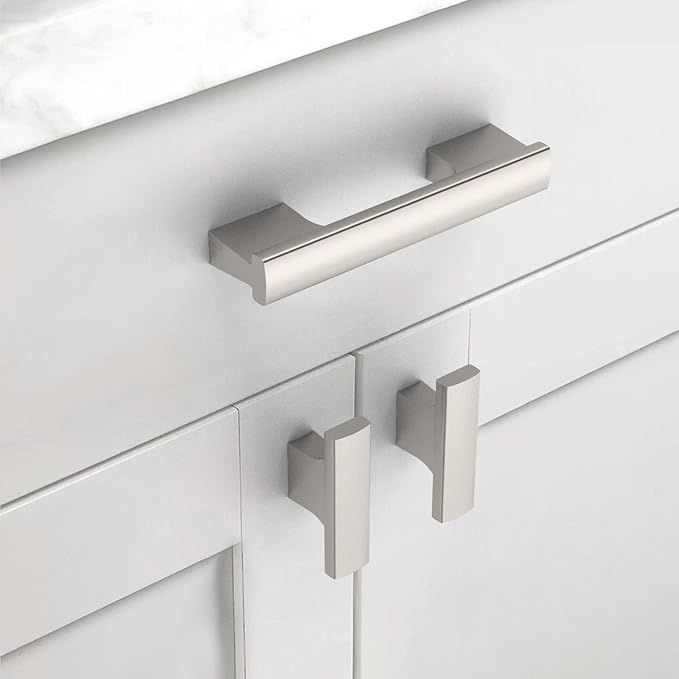 Asidrama 30 Pack 3 Inch(76mm) Brushed Satin Nickel Kitchen Cabinet Handles, Cabinet Pulls Kitchen Cabinet Hardware for Cupboard Drawer Pulls