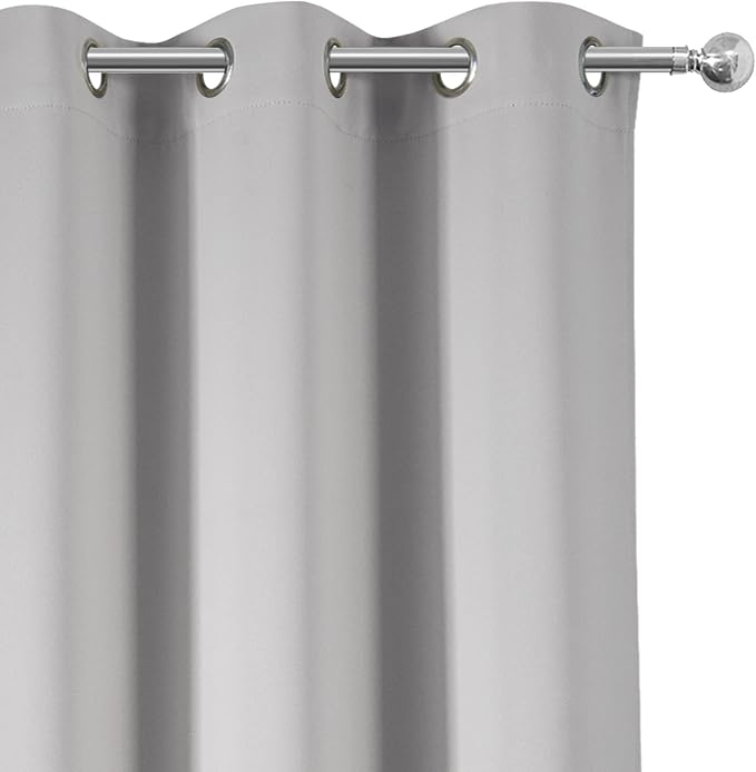 Blackout Curtains 42 x 84 inch/Light Grey Curtains Set of 2 Panels/Thermal - Image 7