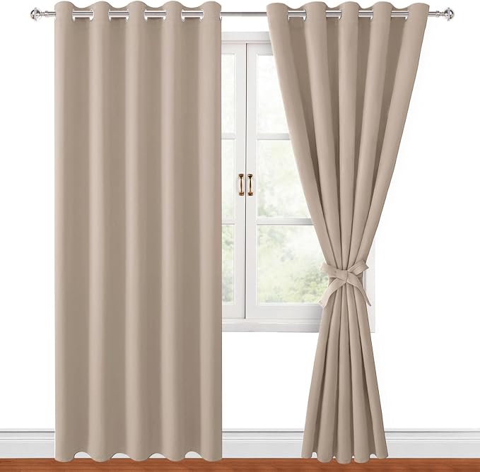 Blackout Curtains for Bedroom, 60 x 84 Inches Long, 2 Panels | Thermal by Hiasan