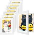 8 Pack Kids Artwork Frames Changeable 8.5 x 11 Inch Children Art Projects Kids Art Frames Front Opening Picture Display Frame, White