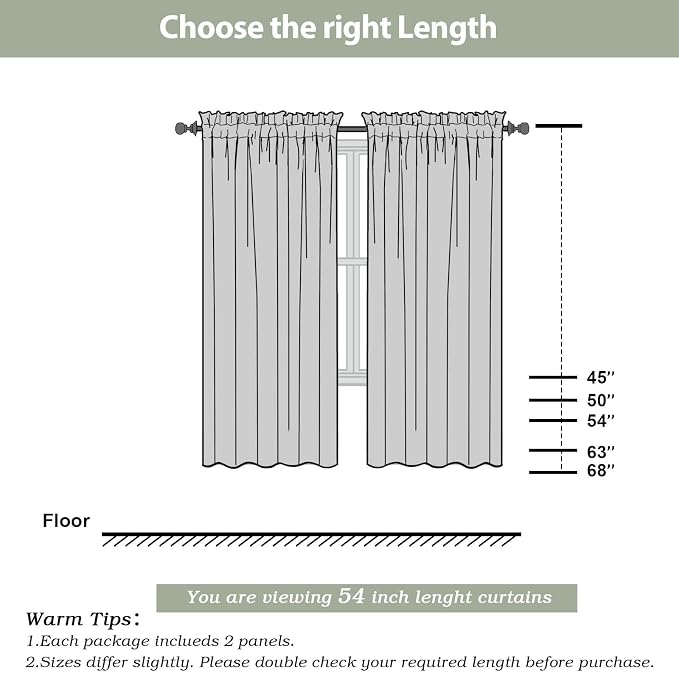 Light Grey Sheer Curtains 54 Inch Length - Image 8