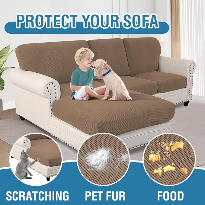H.VERSAILTEX Sectional Couch Covers 3 Pieces Sofa Seat Cushion Covers L Shape - Image 7