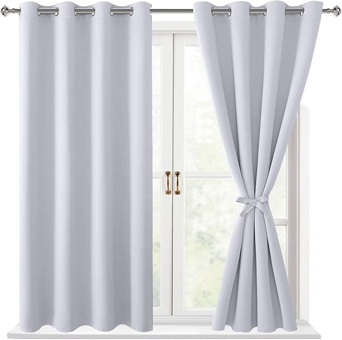 Blackout Curtains for Bedroom, 2 Panels, Energy Saving, Window Curtains by Hiasan