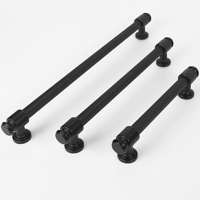 6 Pack Black Matte 10 inch Cabinet Handles and Pulls - Drawer Pulls for Kitchen and Dresser