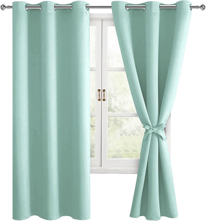 Room Darkening Curtains for Bedroom, 2 Panels, 38 x 72 Inch | Noise Reducing by Hiasan