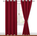 Blackout Curtains for Bedroom, 52 x 96 Inches Long, Christmas Red | Thermal by Hiasan
