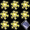Solar Christmas Lights Outdoor Waterproof 30 LED 20 ft 8 Modes Solar Powered Snowflake String Lights for Garden Patio Yard Home Christmas Tree Parties(Warm White)