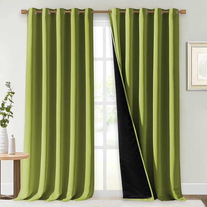 NICETOWN Full Shading Curtains for Windows, Fresh Green, 62 inches W x 95 by NICETOWN