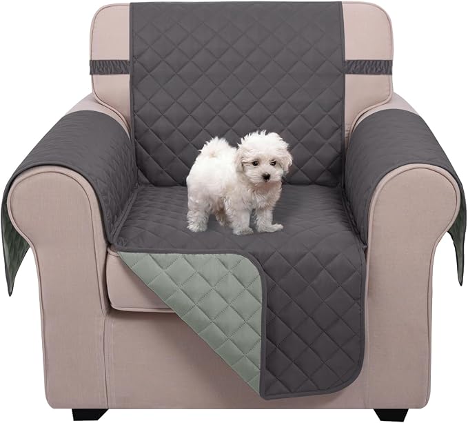 U-NICE HOME Reversible Oversized 28''Chair Covers, Dark Grey/Light Grey | by U-NICEHOME
