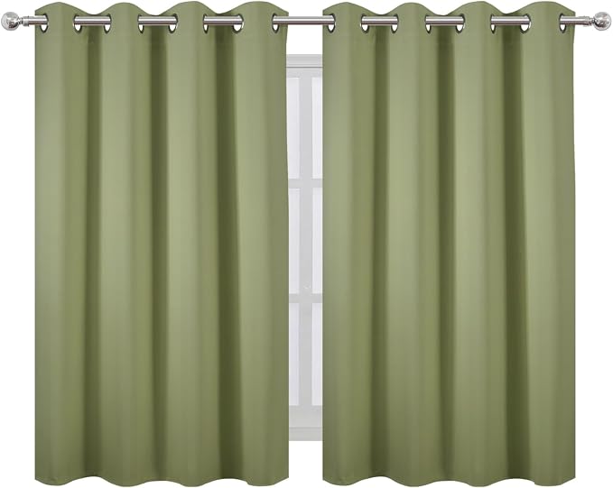 Sage Green Thermal Blackout Curtains/52 x 45 Inch/Set of 2 Panels Room - Image 2