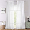 White Sheer Curtains 108 Inches Long 2 Panels, Solid Airy Voile Extra Wide by Lecloud