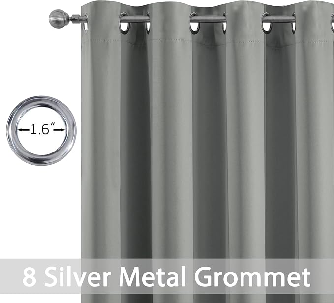 Yakamok Room Darkening Curtains 52x54 inch Length Dove Grey-Living Room | 2 - Image 2