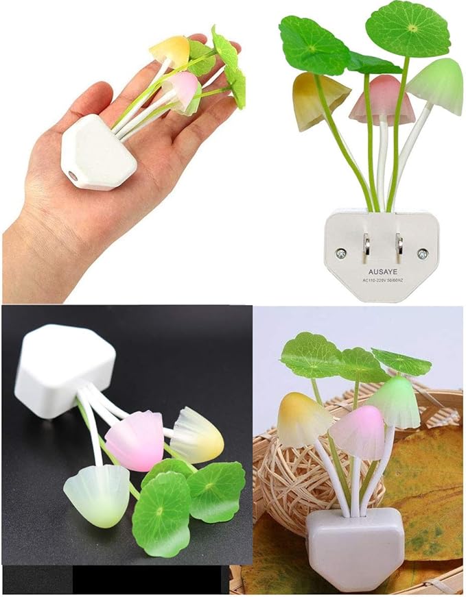 Color Change Led Night Light w/Smart Sensor, Plug-in Night Lights for Kids Adults Cute Mushroom Night Light Lamp Bedroom Home Decor Light Wall Lamps NightLight