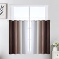 Brown and Greyish White Blackout Curtains 52Wx36L 2 Panels | Ombre Curtains by ESTELARTEXTILER