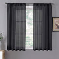 Tollpiz Short Sheer Curtain Living Room Linen Textured Curtains Sheer Light by Tollpiz