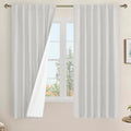 100% Blackout Linen Curtains for Bedroom 60 Inch by LAMIT