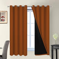 Yakamok Burnt Orange 100% Blackout Curtains 63 Inches Long 52" Wide 2 PCS | by Yakamok