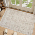 Washable Area Rugs 2x3: Neutral Living Room Bedroom Carpet Brown | Vintage Boho by Luxturiy