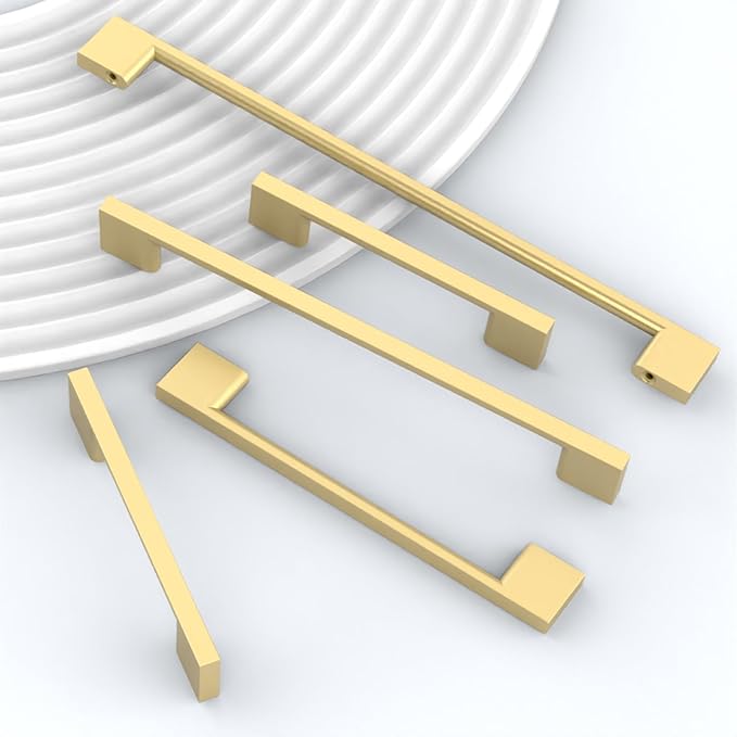 10 Pack Gold Cabinet Pulls - 6.25 Inch Handles - Drawer Pulls